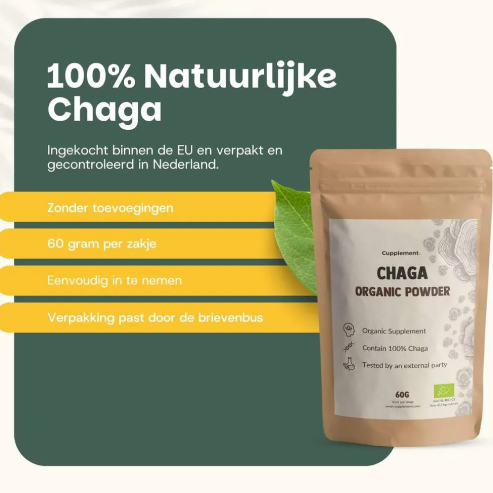 20% korting | Cupplement Chaga Poeder Biologisch