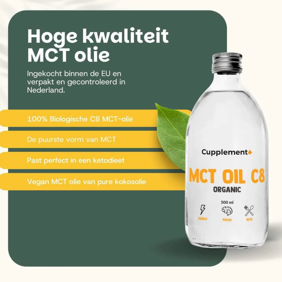 10% korting | Cupplement Combideal MCT C8 Olie Biologisch
