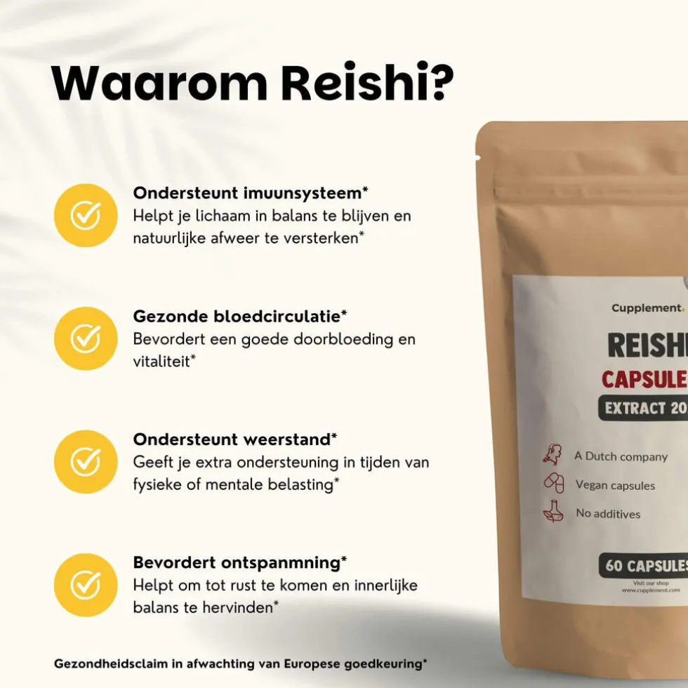 20% korting | Cupplement Reishi Extract 400 mg Capsules