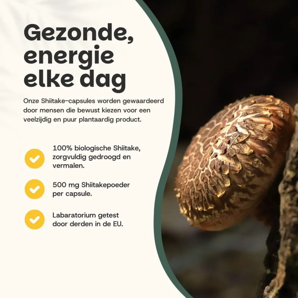 20% korting | Cupplement Shiitake Capsules 500 mg Biologisch