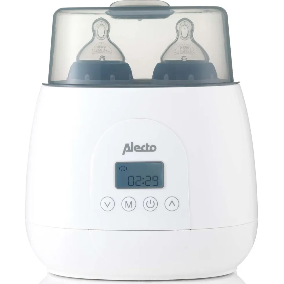 Alecto BW700TWIN - Snelle digitale duo flessenwarmer voor opwarmen, sterilisatie en ontdooien, wit