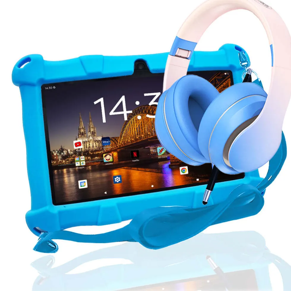 AngelTech Kinderpakket SLIM - Kindertablet + Kinderkoptelefoon