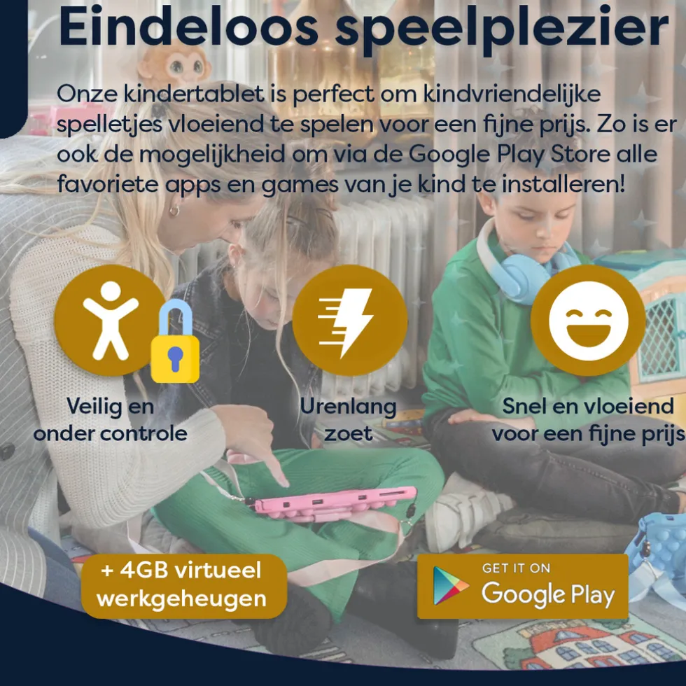 AngelTech Kinderpakket SLIM - Kindertablet + Kinderkoptelefoon