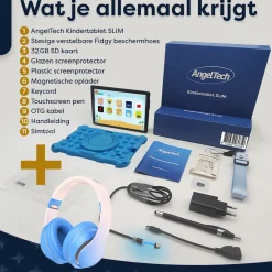 AngelTech Kinderpakket SLIM - Kindertablet + Kinderkoptelefoon