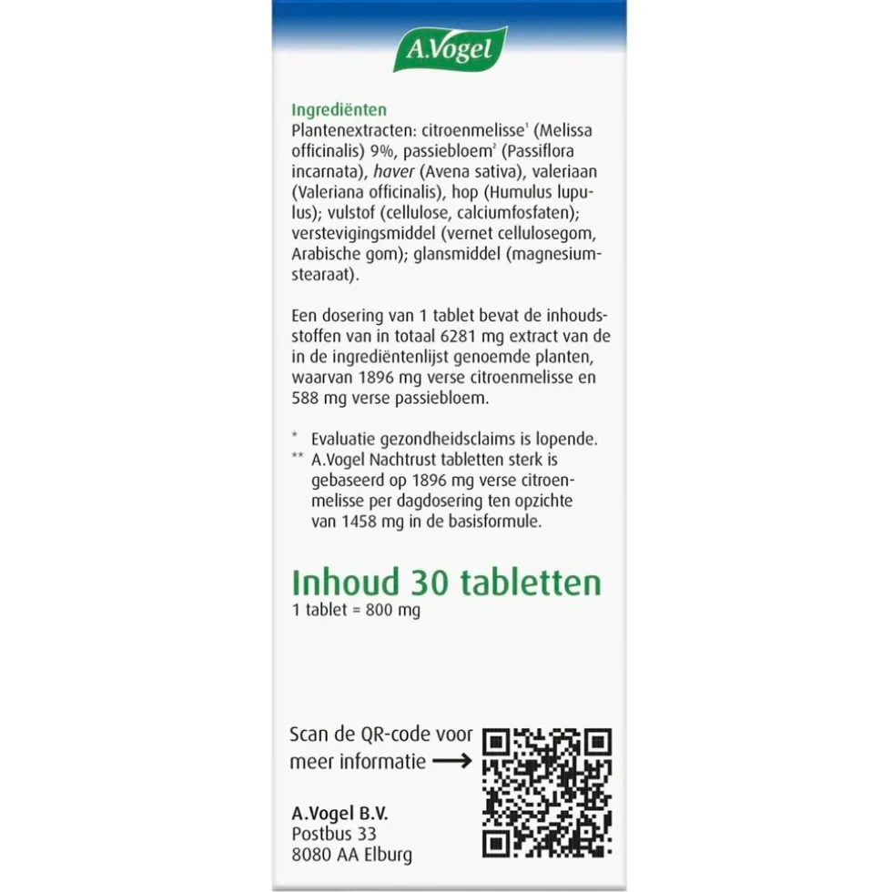A.Vogel Nachtrust Sterk** Tabletten