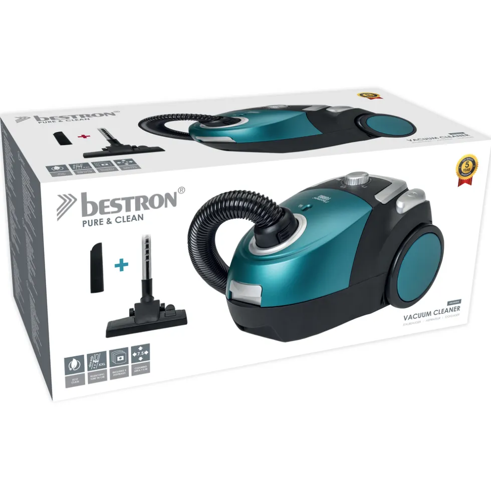 Bestron Stofzuiger met zak ABG450BSE Blauw/Grijs