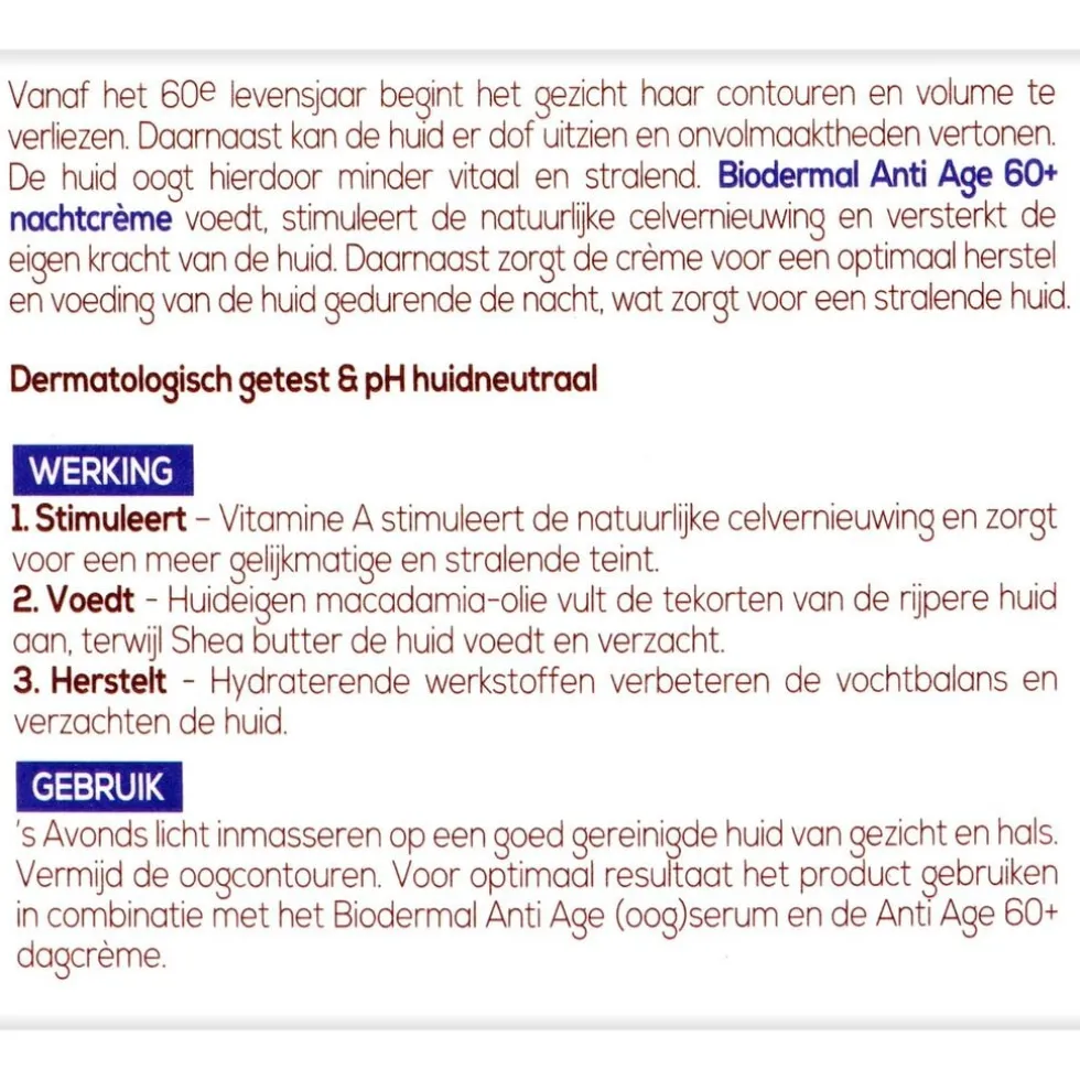 Biodermal Anti Age 60+ Nachtcrème