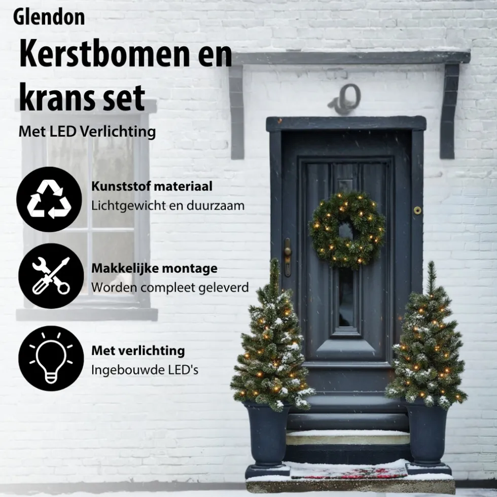 Black Box Trees Kunstkerstboomjes en krans set