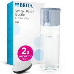 BRITA Waterfilterfles Vital 0.6L Lichtblauw inclusief 2 MicroDisc Single Unit