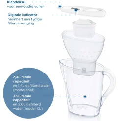 BRITA Waterfilterkan Marella Cool 2.4L Wit incl. 1 MAXTRA PRO ALL-IN-1 Waterfilterpatronen