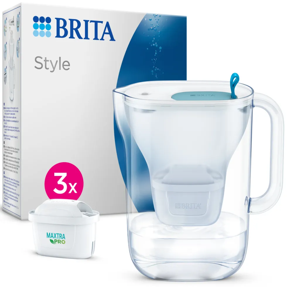 BRITA Waterfilterkan Style Cool 2.4L Blauw inclusief 3 MAXTRA PRO waterfilterpatroon