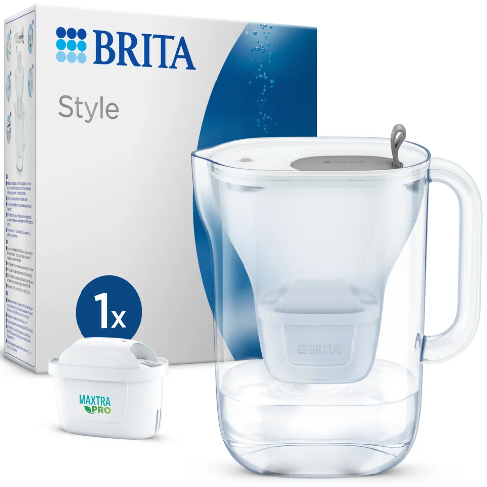 BRITA Waterfilterkan Style Cool 2.4L Grijs inclusief 1 MAXTRA PRO waterfilterpatroon