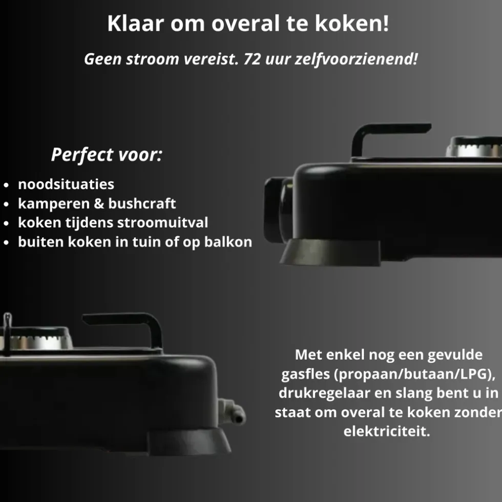 Brock Electronics draagbaar 1 pits gasfornuis camping kookstel