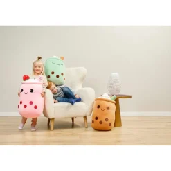 Bubble Tea Pink Snuggle Shape Knuffel