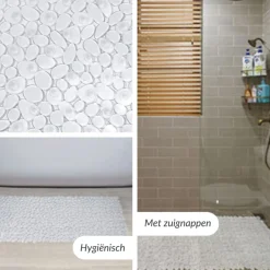 Buxibo Antislip Douchemat Badmat met Zuignappen voor Bad Douche Badkamer