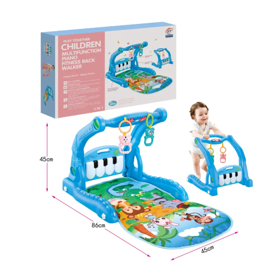 Buxibo 2in1 Babygym/Baby Walker Piano Speelmat voor Baby's Muziek Speelkleed