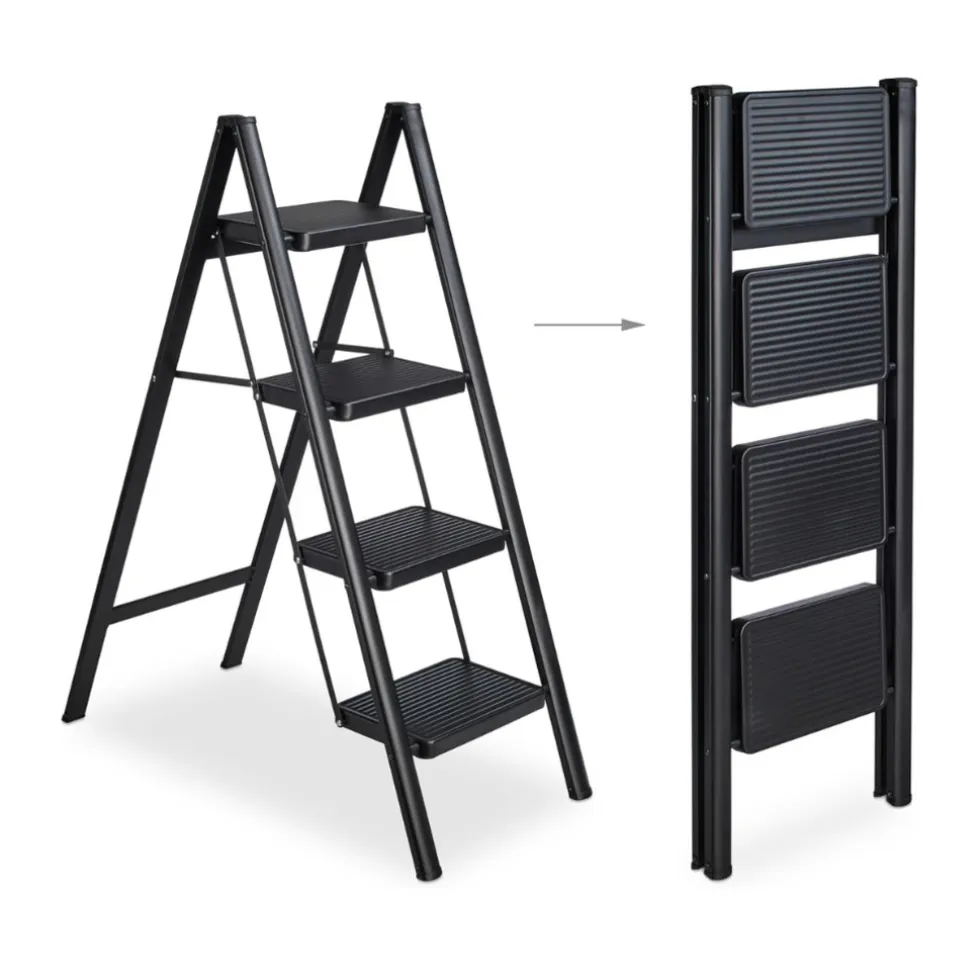 Buxibo Keukentrapje Vouwladder 4 Staps Keukenopstapje Opvouwbare ladderkruk