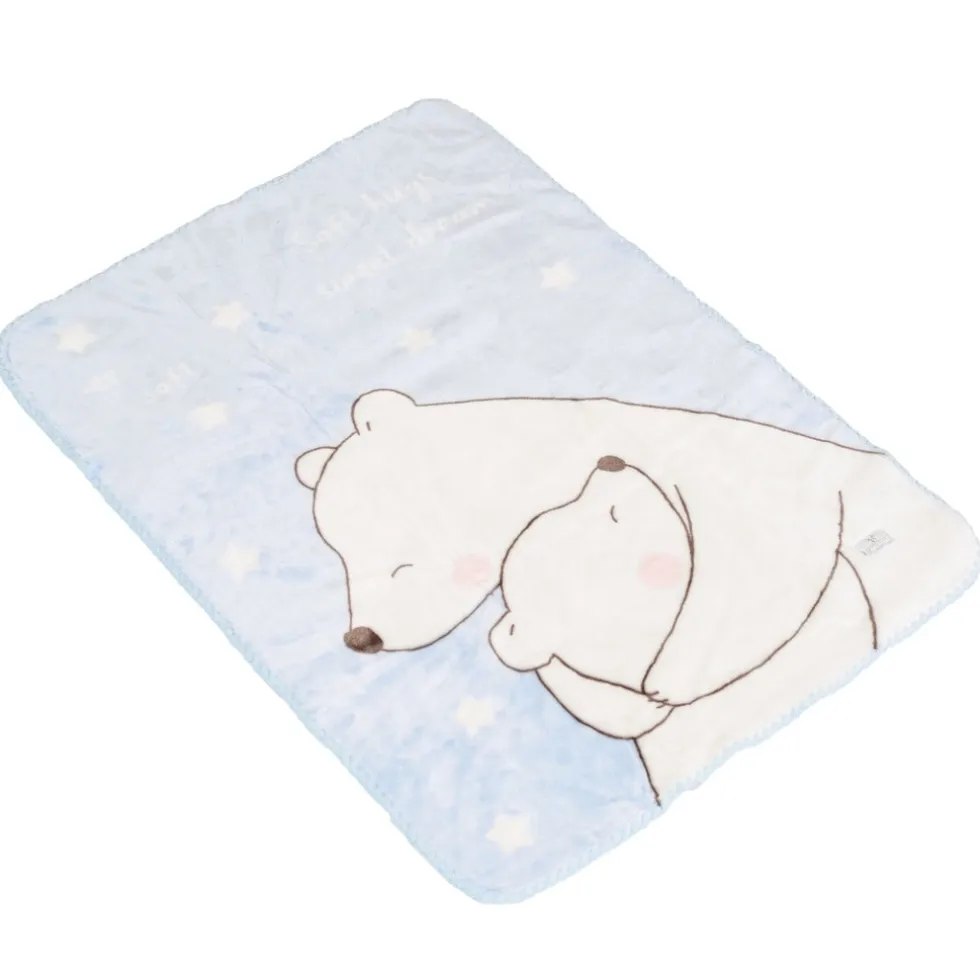 Cangaroo Softy Sweet Hugs Blue 80 x 110 cm Wiegdeken
