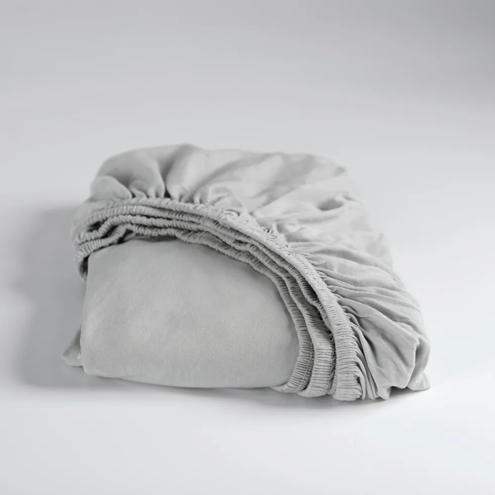 Cinderella Hoeslaken Dubbel Jersey Stretch 40cm Hoek - light grey 90x200/210cm