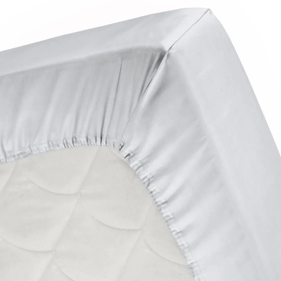 Cinderella Splittopper Single Split Hoeslaken Katoen Satijn - light grey 160x200cm