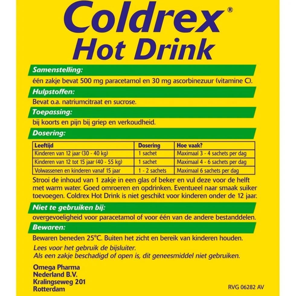Coldrex Hot Drink 500mg Poeder voor Drank