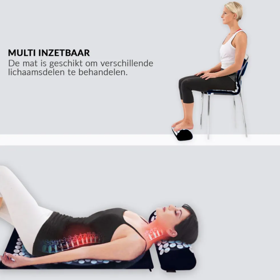 Confibel Acupressure Mat en Kussen Spijkermat + Kussen set + Triggerpoint bal