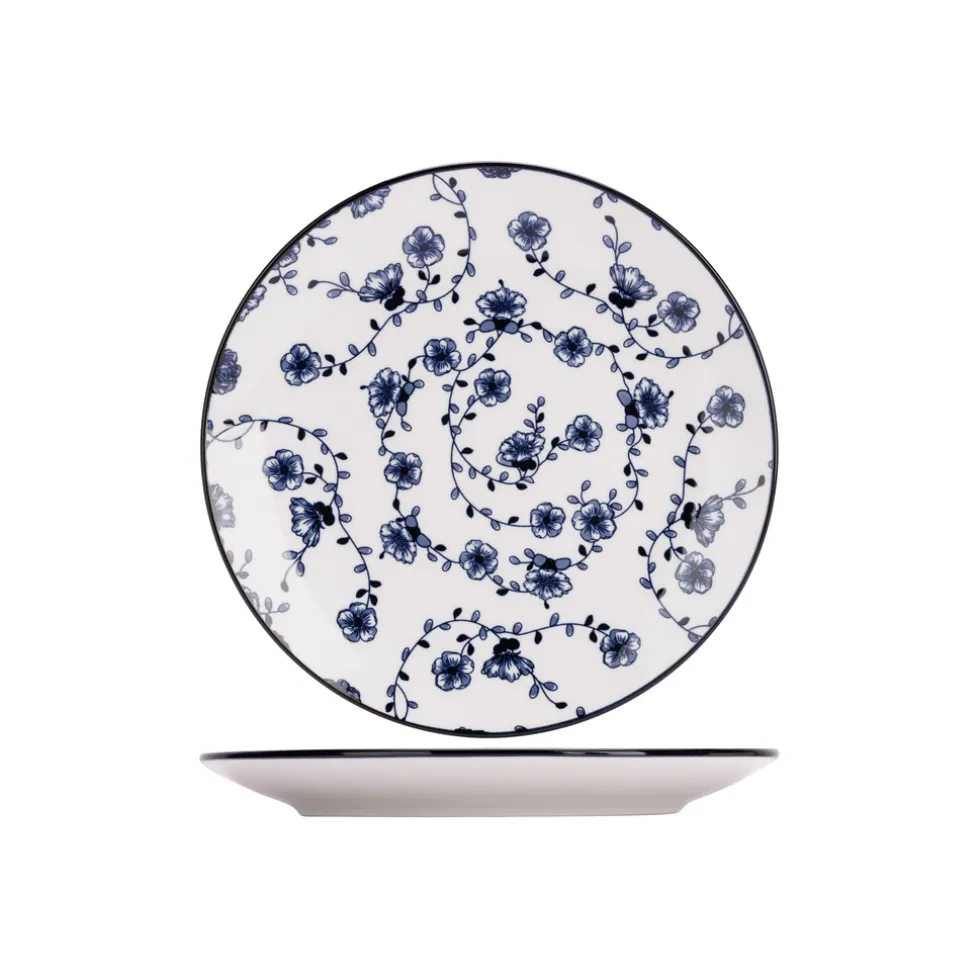 Cosy & Trendy 4 Stuks Flor Azul Ontbijt- en Dessertborden Porselein