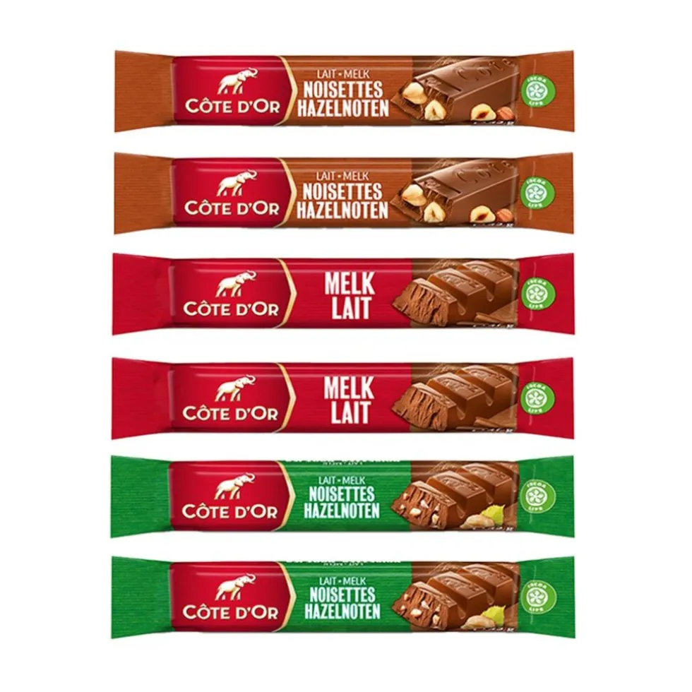 Côte d'Or deluxe geschenkdoos - mix van 6 chocoladerepen melkchocolade met melkvulling en hazelnoten