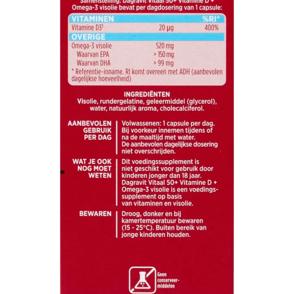 Dagravit Vitaal 50+ Vit D + Omega-3 Visolie Capsules
