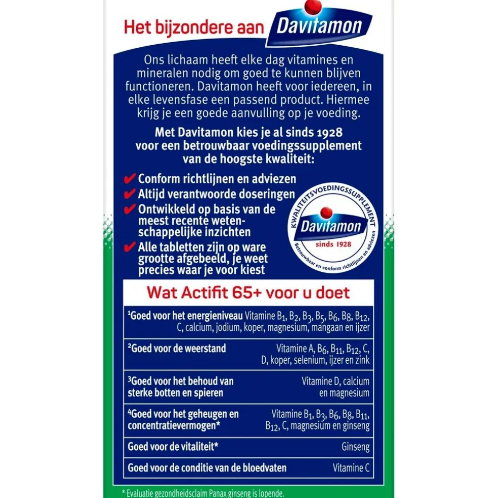 Davitamon Actifit 65+ Tabletten
