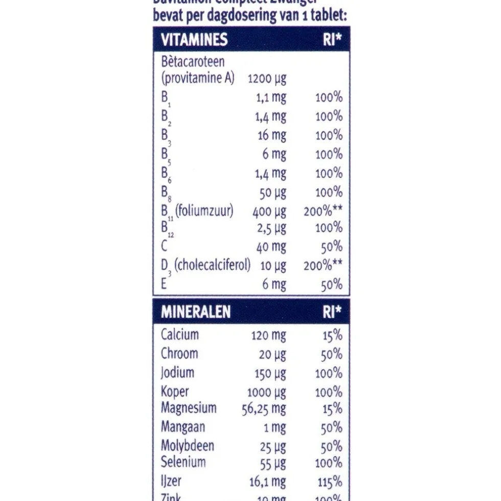 Davitamon Compleet Zwanger Tabletten