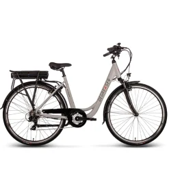 Degreaser dames ebike 45 cm 10.4 Ah 7sp zilver