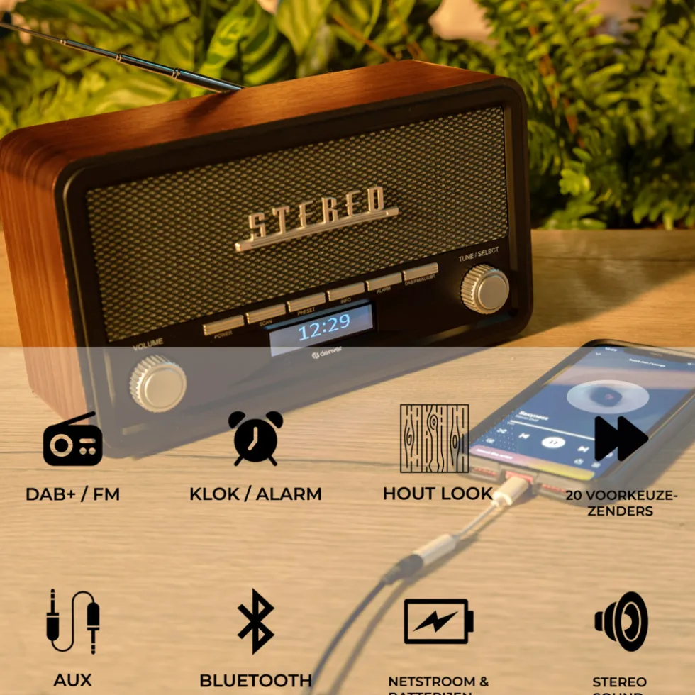 Denver DAB18 DAB+/FM Radio met Bluetooth