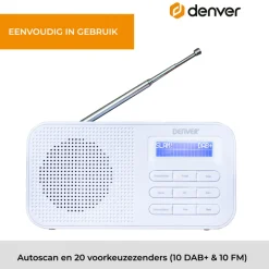 Denver DAB42W Noodradio DAB+/FM-radio met Bluetooth