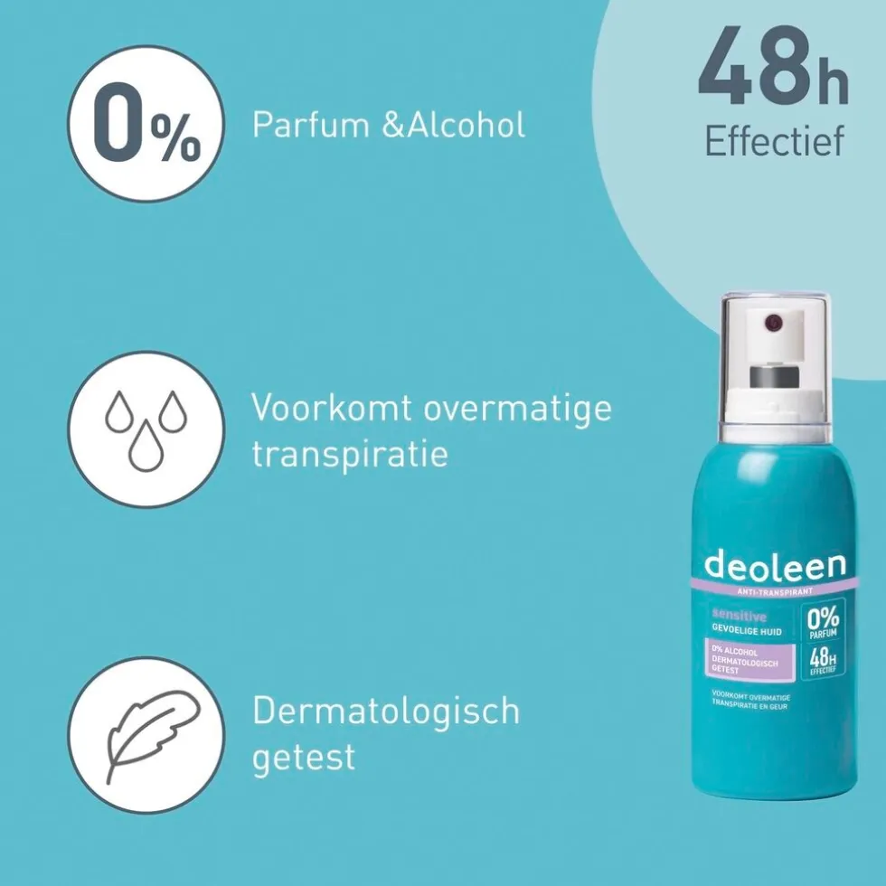 Deoleen Sensitive Antitranspirant met Pomp