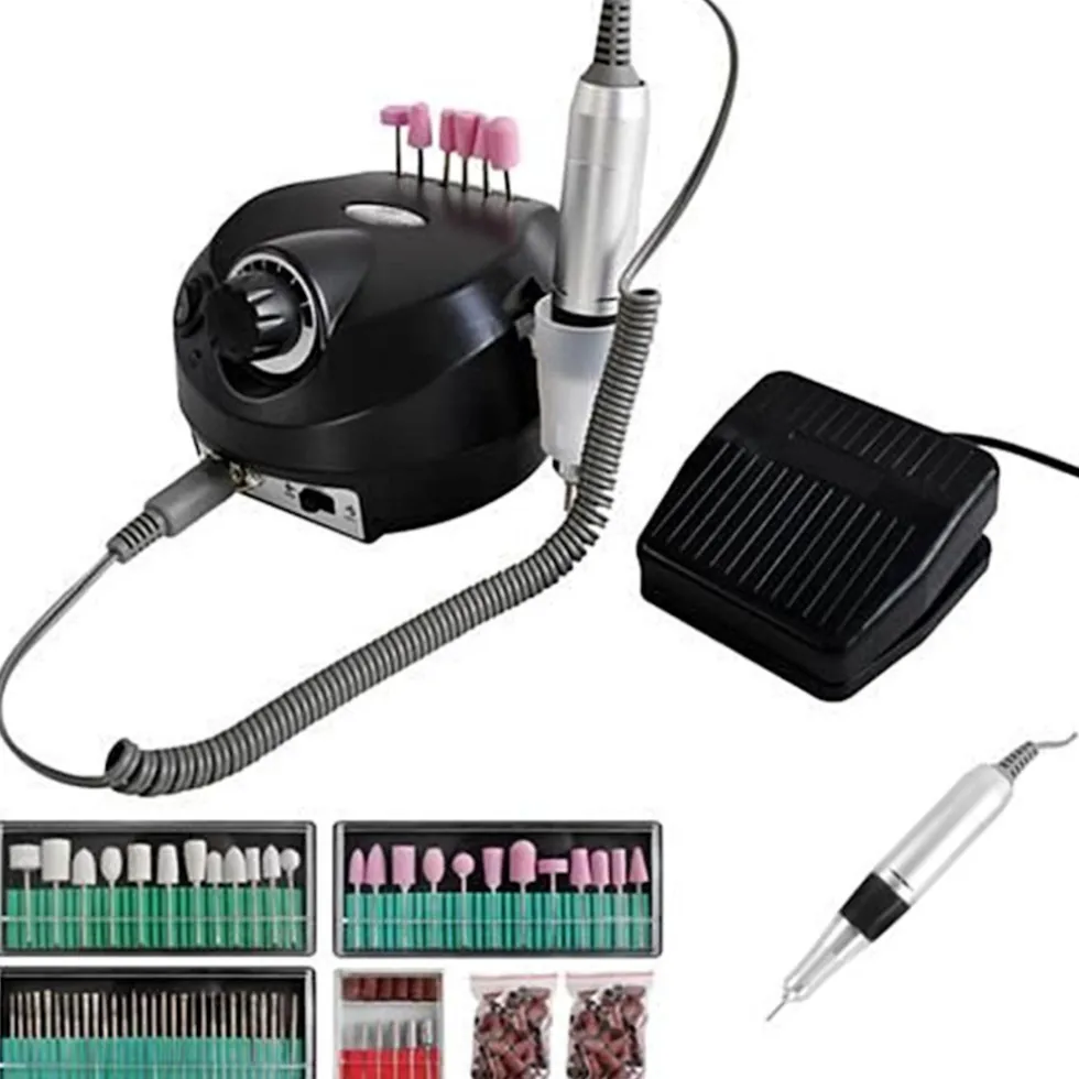 Dermarolling Elektrische Nagelfrees Set 166-delig Inclusief Schuurkapjes