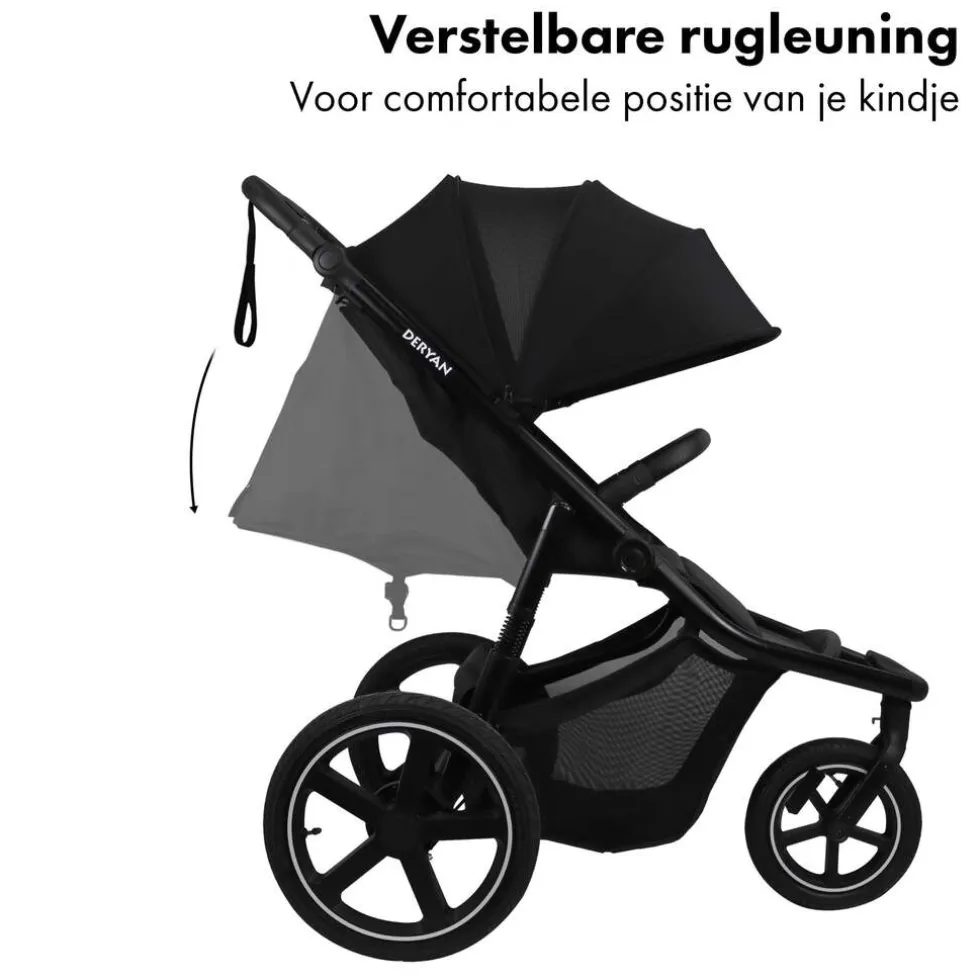 Deryan Luxe Bolt hardloop kinderwagen inclusief muggennet en pomp