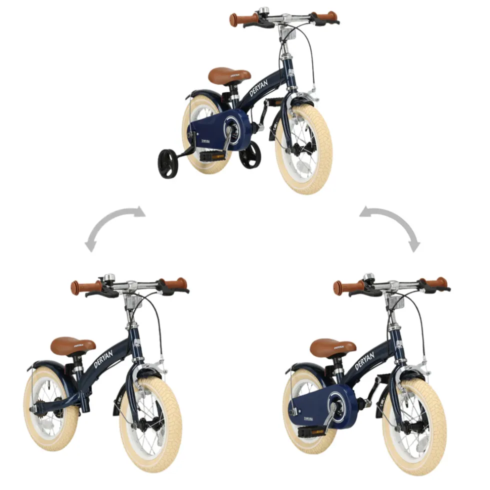Deryan Luxe Kinderfiets 12 Inch 3 in 1 Loopfiets