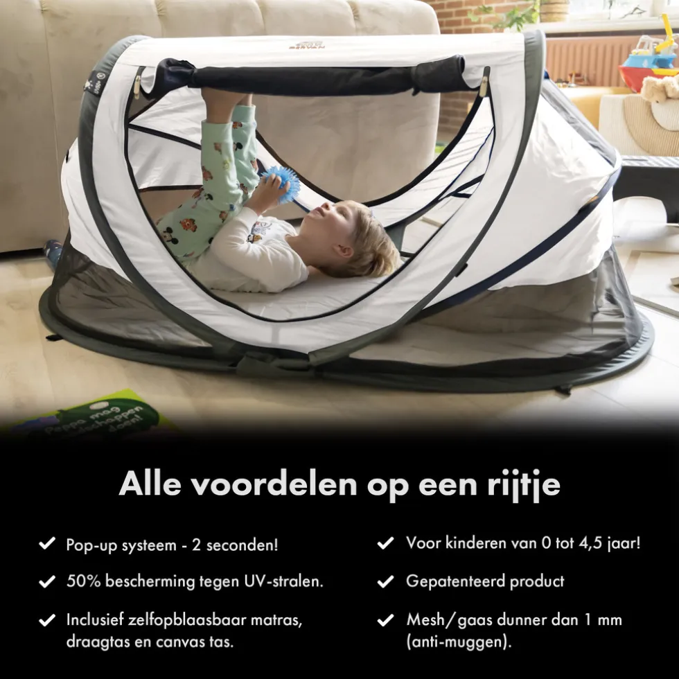Deryan Peuter Luxe Campingbedje inclusief zelfopblaasbare matras