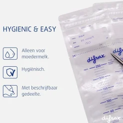 Difrax Moedermelk bewaarzakjes - 80 stuks