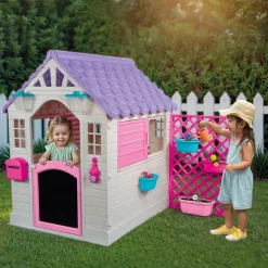 Dolu Garden Wit/Roze Speelhuisje met Accessoires