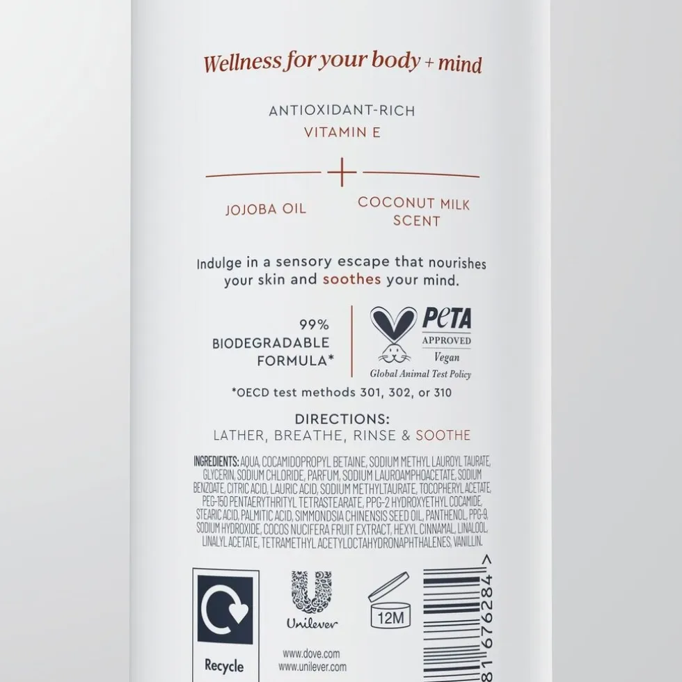 Dove Body+Mind Jojoba Oil & Coconut Milk Douchegel