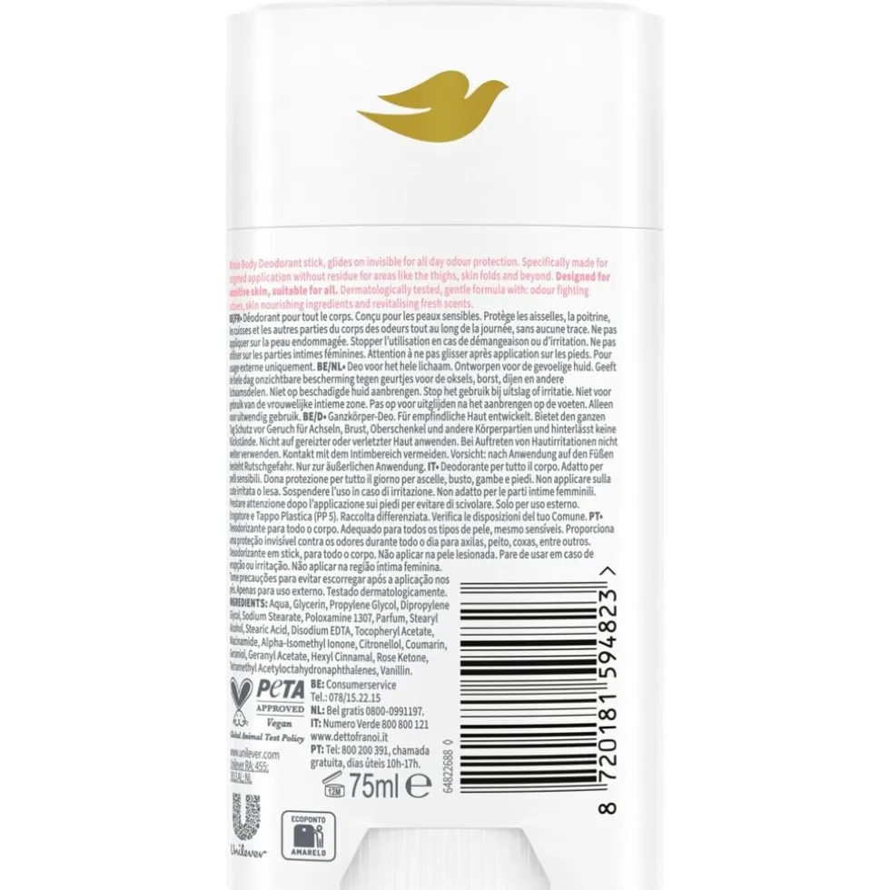 Dove Whole Body Raspberry & Rose Deodorant Stick