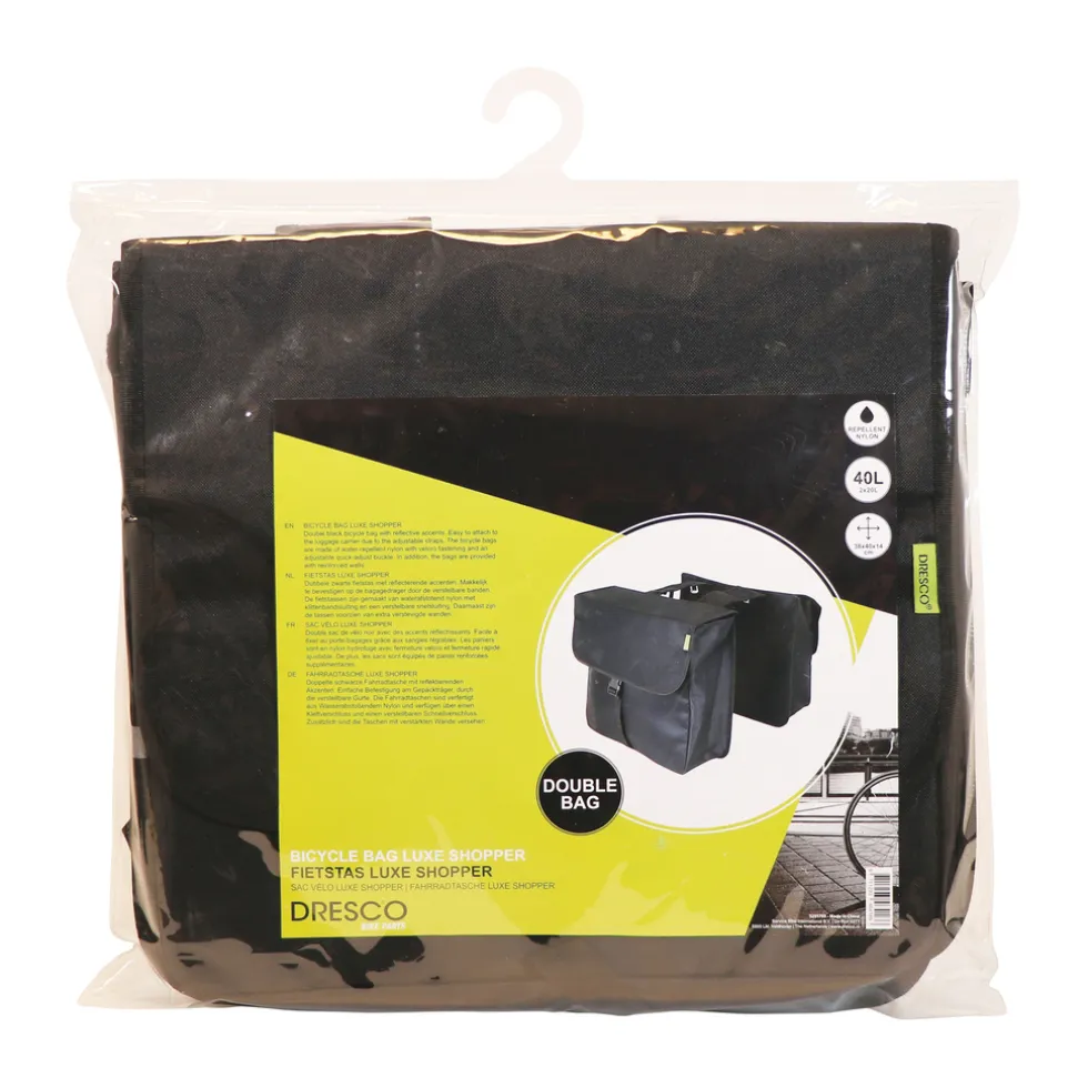Dresco Dubbele Fietstas Luxe Shopper 40 Liter