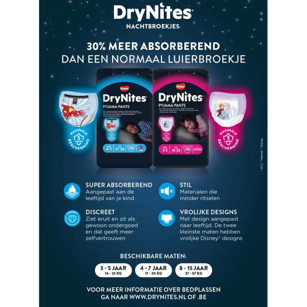 DryNites Girls 4-7 Jaar Nachtbroekjes