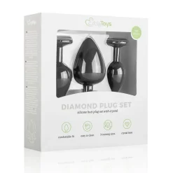 EasyToys Anal Collection Siliconen Buttplugset Met Diamantjes