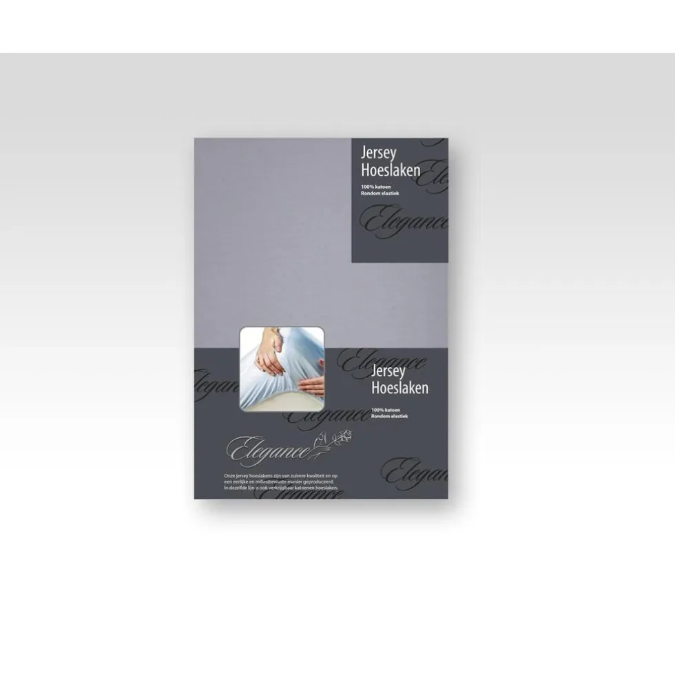 Elegance Hoeslaken Jersey Katoen Stretch 35cm Hoge Hoek - licht grijs 90x210/220 - 100x200cm