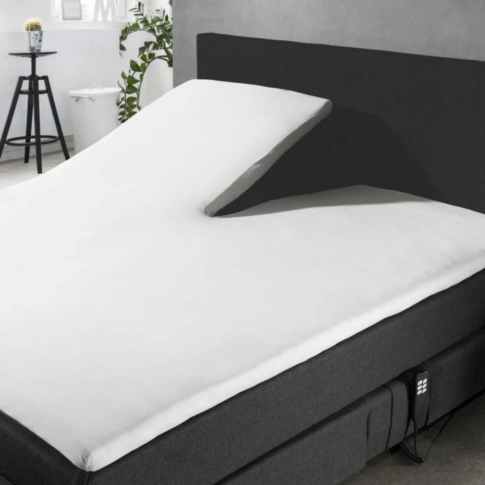 Elegance Splittopper Hoeslaken Jersey Katoen Stretch - wit 180x200cm