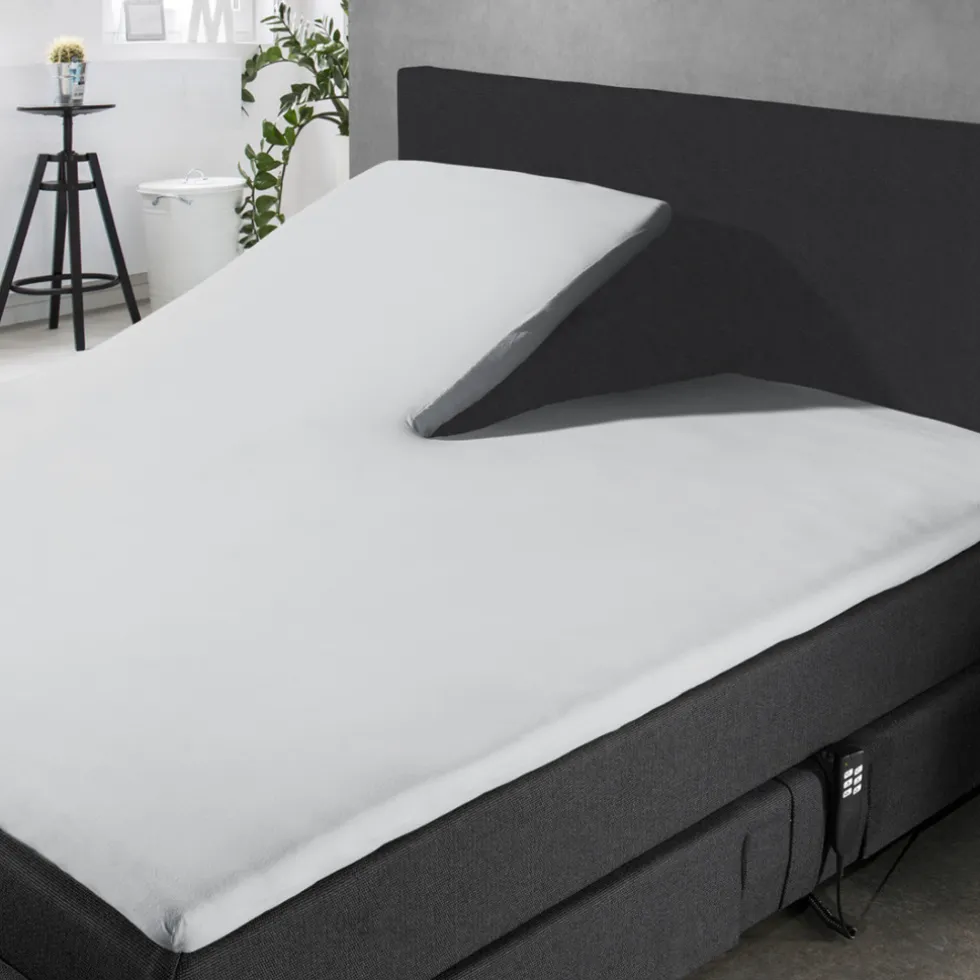 Elegance Splittopper Hoeslaken Perkal Katoen - licht grijs 180x200cm