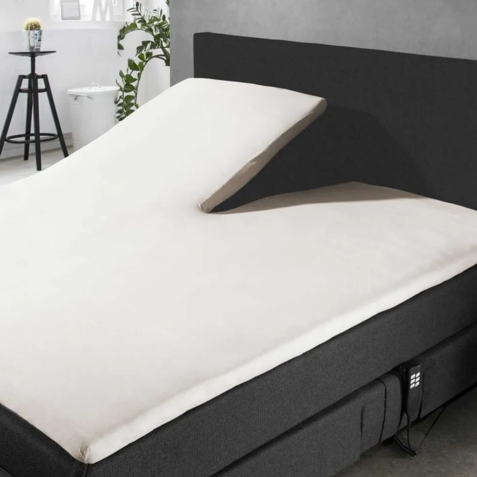 Elegance Splittopper Hoeslaken Jersey Katoen Stretch - ivoor 180x210/220cm
